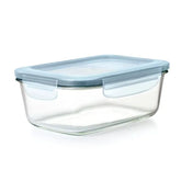 Smart Seal 8-Cup Glass Rectangle Container - Arctic Blue