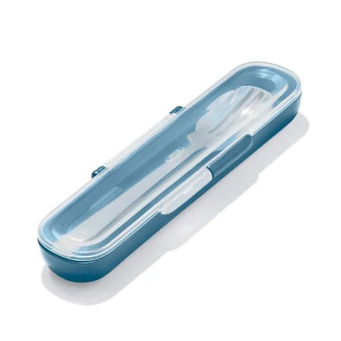 Prep & Go Stainless Steel Utensils With Case - Ocean Blue