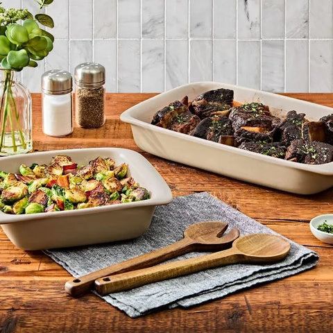 3 Qt Rectangular Stoneware Baking Dish - Biscuit