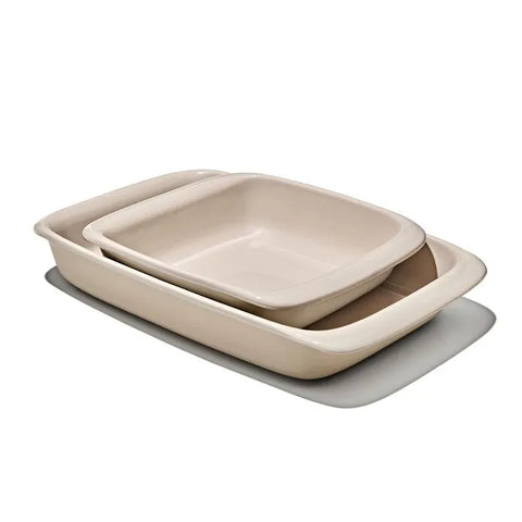 2 Qt Square Stoneware Baking Dish - Biscuit