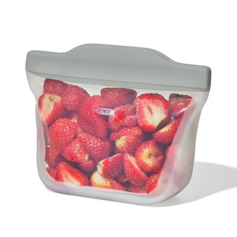 Silicone Reusable Bag  Stand-Up Snack (12 oz) - Fog