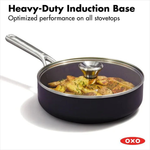 Ceramic Professional Non-Stick 3-Quart Sauté Pan with Lid