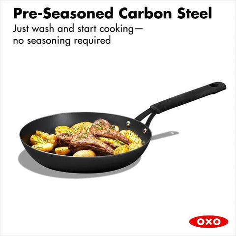 Carbon Steel Obsidian Series 10-Inch Frypan with Silicone Sleeve