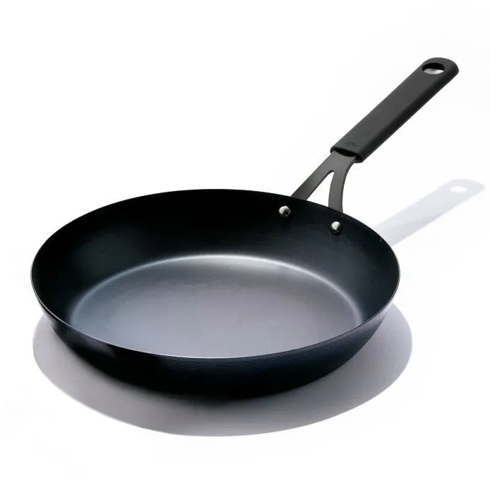 OXO Carbon Steel Obsidian Series 12-Inch Frypan with Silicone Sleeve
