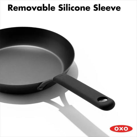 OXO Carbon Steel Obsidian Series 12-Inch Frypan with Silicone Sleeve