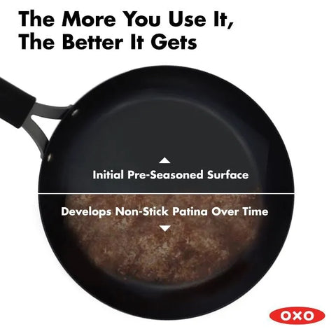 Obsidian Carbon Steel 10-Inch Crêpe Pan with Silicone Sleeve