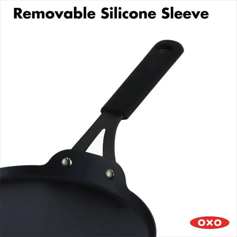 Obsidian Carbon Steel 10-Inch Crêpe Pan with Silicone Sleeve