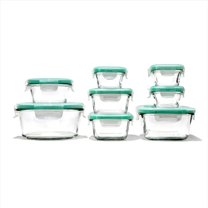 16 Piece Glass Smart Seal Everyday Container Set