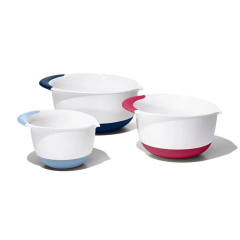 3 Piece Mixing Bowl Set New Colored Handles