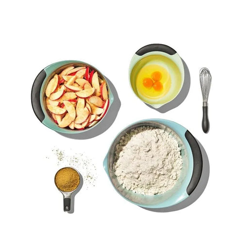 3 Piece Mixing Bowl Set - Cadet Blue, Tower Grey, Jade