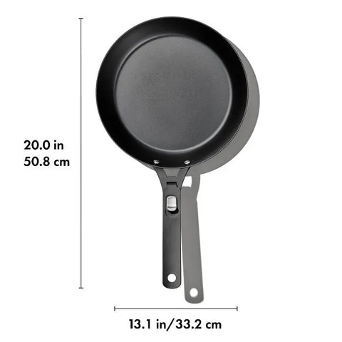 Outdoor 12-inch Carbon Steel Pan with Removable Handle