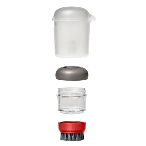 Outdoor Soap Dispensing Dish Brush with Storage Case