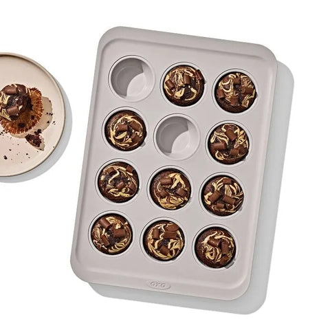 Non-Stick Pro Ceramic Coated Metal Bakeware 12-Cup Muffin Pan - Biscuit