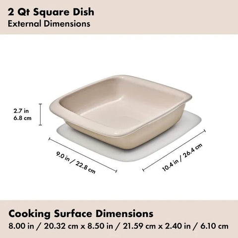 OXO Good Grips 2 Qt Square Stoneware Baking Dish – Biscuit