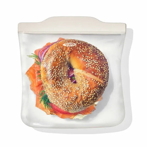 Silicone Reusable Bag -  4 Piece Lunch Set - Oat/Lagoon