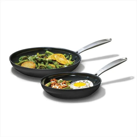 Enhanced Non-Stick 2-Piece Frypan Set — Black