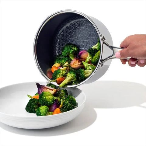 Trident Hybrid Non-Stick Stainless Steel 2.5 Qt Saucepan with Lid