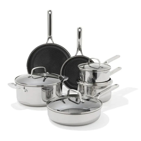 Trident Hybrid Non-Stick Stainless Steel 10-Piece Set