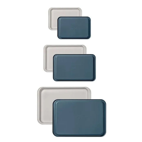 Non-Stick Pro Ceramic Coated Metal Bakeware 3Pc Set - Storm Blue