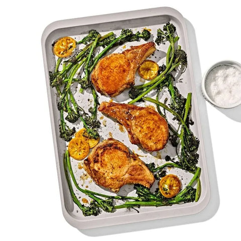 Non-Stick Pro Ceramic Coated Metal Bakeware 3Pc Set - Biscuit