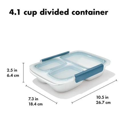 Prep & Go 4.1-Cup Divided Container - Ocean Blue