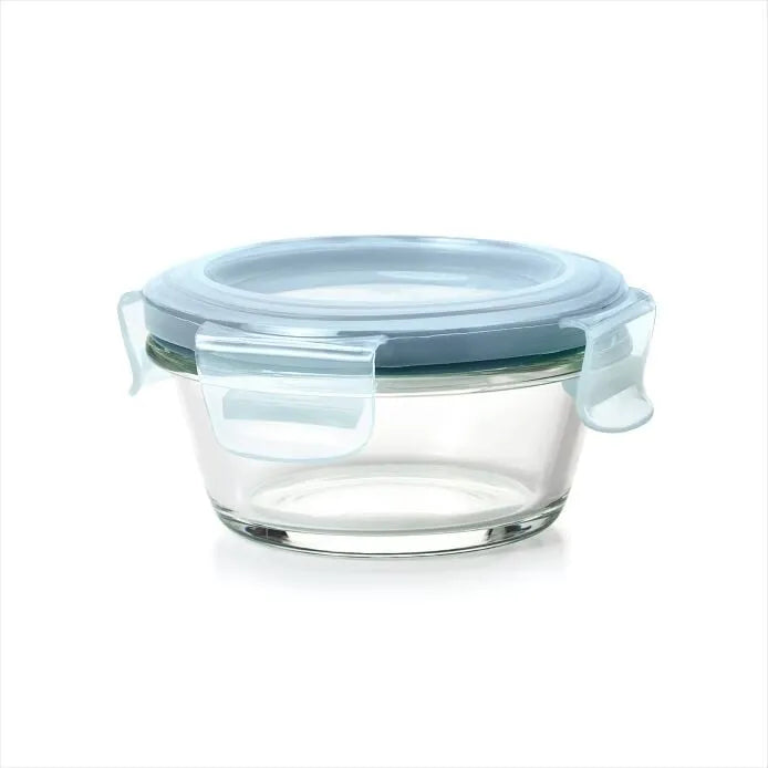Smart Seal 1-Cup Glass Round Container - Arctic Blue