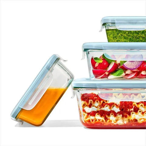 12-Piece Smart Seal Glass Container Set - Arctic Blue