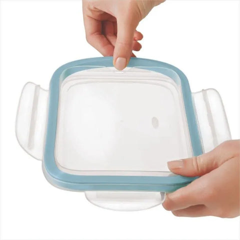 Smart Seal 8-Cup Glass Rectangle Container - Arctic Blue