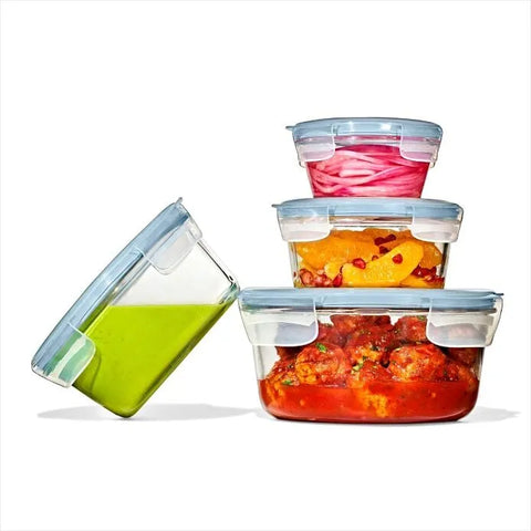Smart Seal 1-Cup Glass Round Container - Arctic Blue