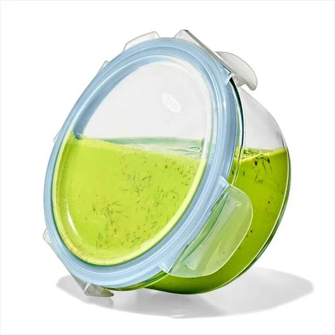 Smart Seal 4-Cup Glass Round Container - Arctic Blue