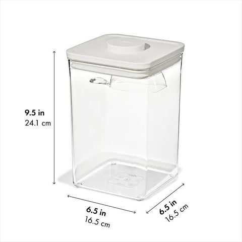 OXO Pet POP Container with Scoop — Big Square Medium — 4.4 Qt/4.2 L
