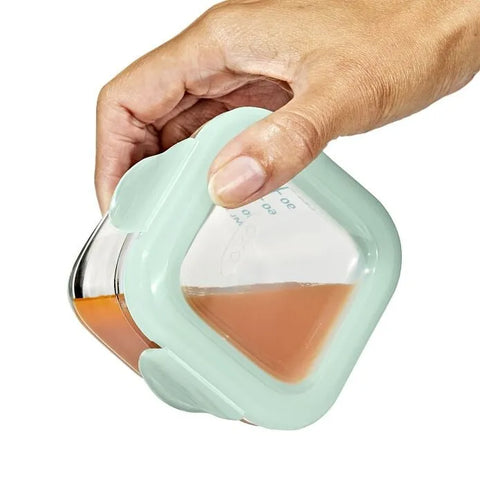 Glass Baby Blocks Food Storage Containers (4 oz) - Opal